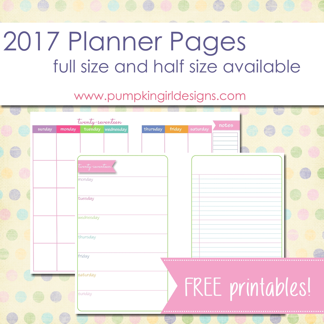 2017 Blank Planner Pages Pumpkingirl Designs
